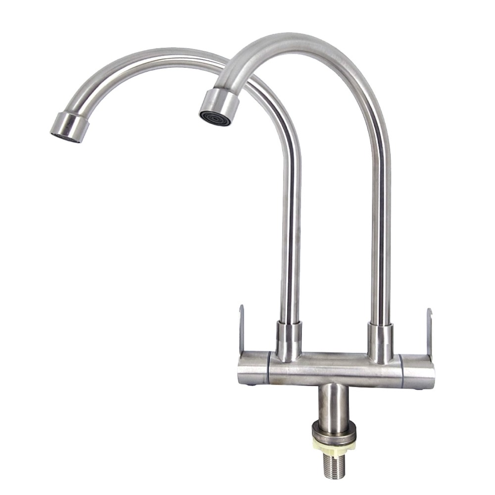 Product photo: SLINE SSTW 2113A Double/ Two Head Pillar Sink Tap/ Faucet - 00917J