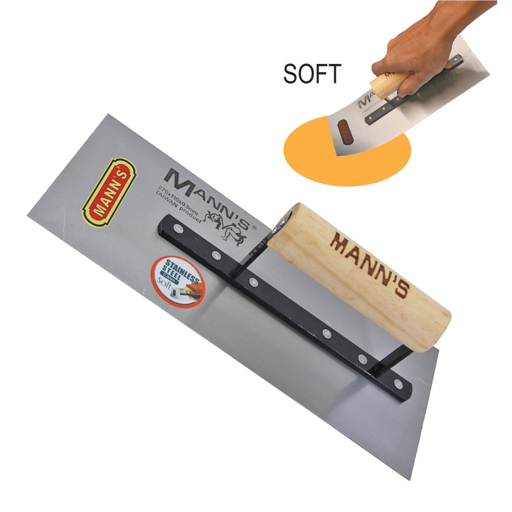 Product photo: MANN'S 4-1/2 Inches x 0.3mm Stainless Steel Soft Trowel - 00707M